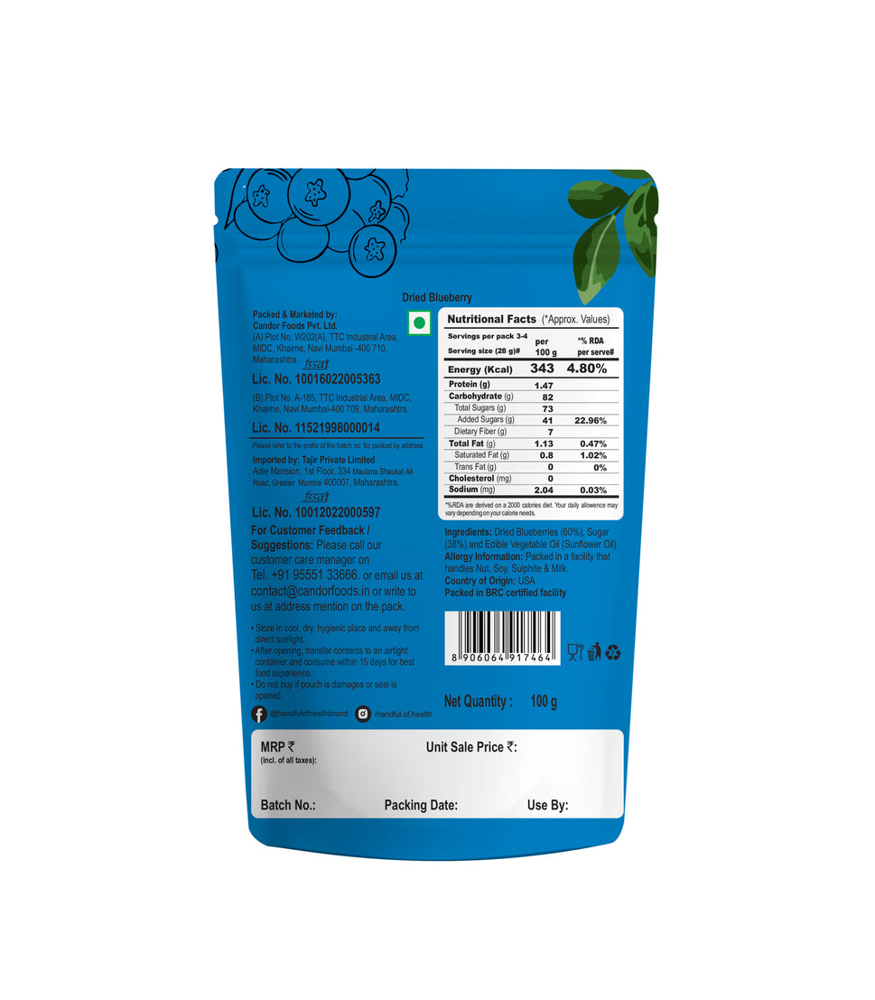 Carnival Blueberry 100gm | High in Antioxidants | Healthy Snacks | Berries |