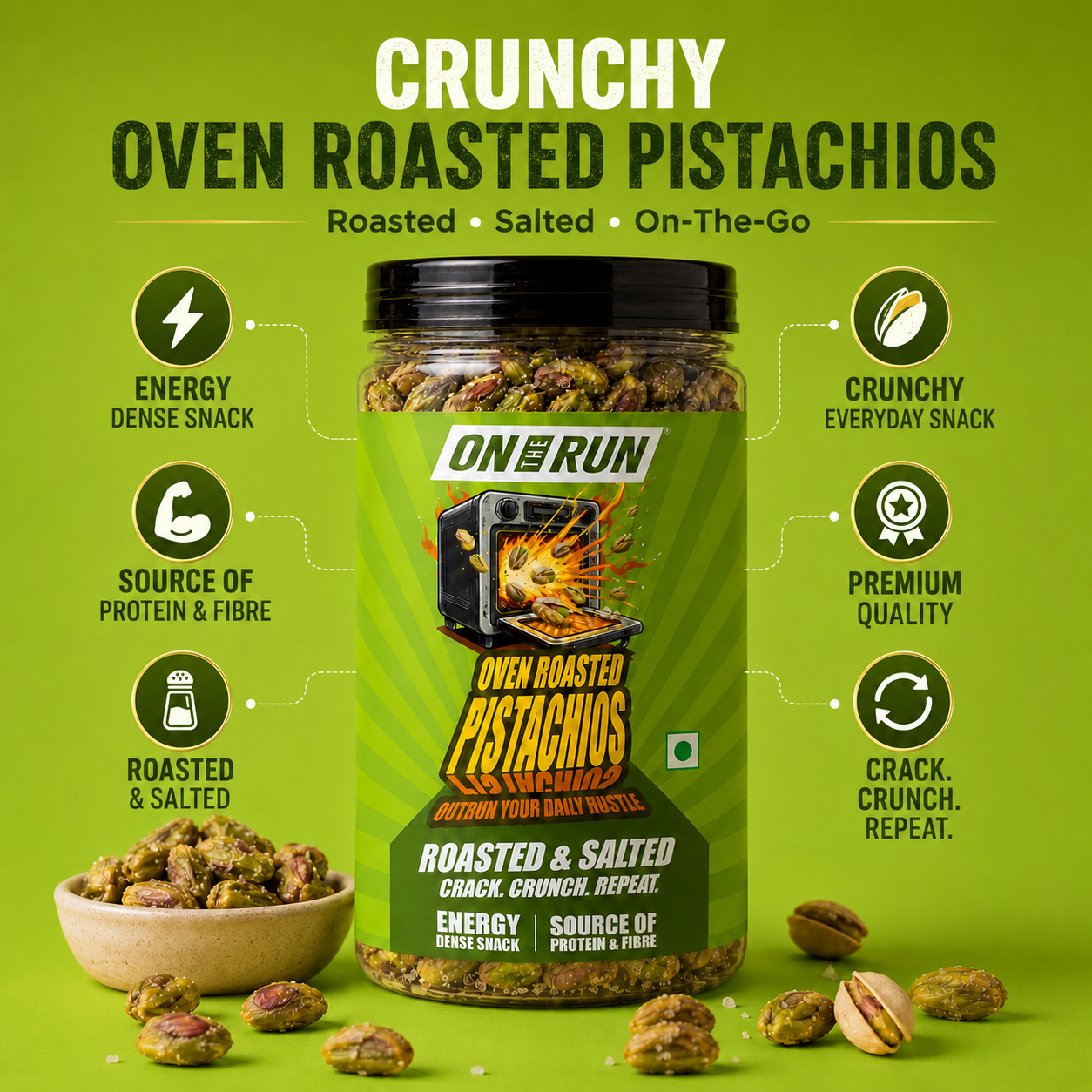 On The Run Oven Roasted Pistachios – Roasted & Salted