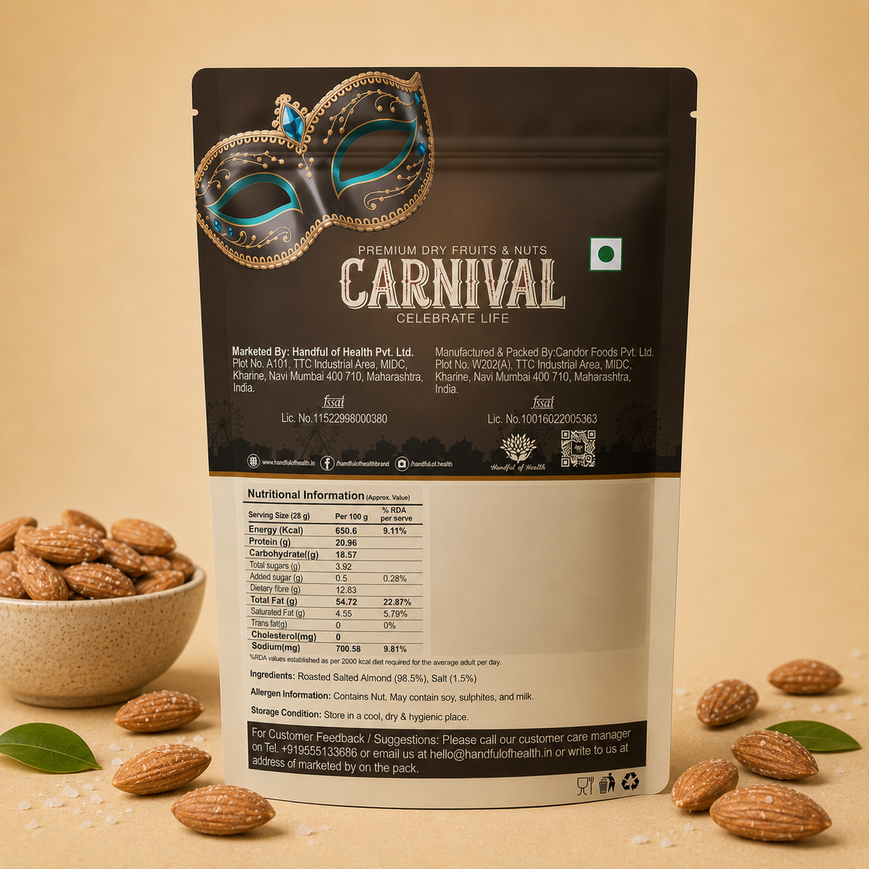 Carnival Roasted & Salted Almonds