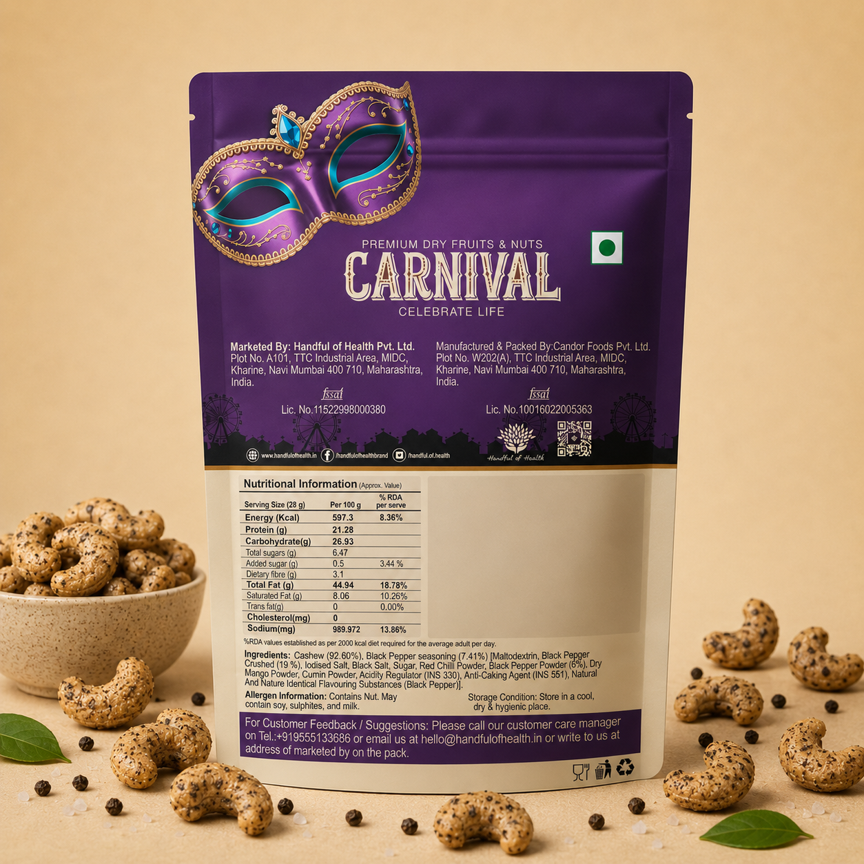 Carnival Black Pepper Cashews