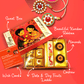 Carnival Raksha Bandhan Gift Box – Kundan Rakhi, Cashew, Almond & Healthy Laddus (190g)